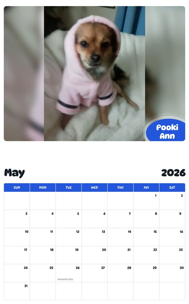2026 - 2027 Pooki Ann - Pawidols Pet Calendar