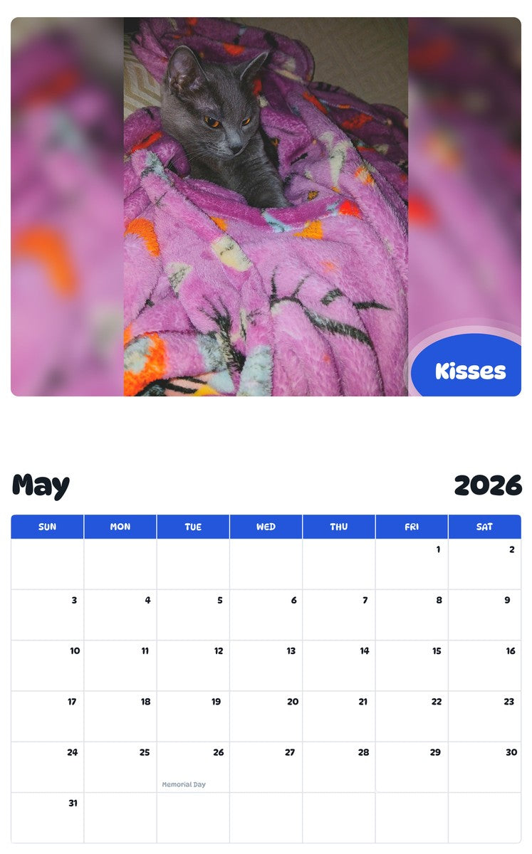 2026 - 2027 Kisses - Pawidols Pet Calendar
