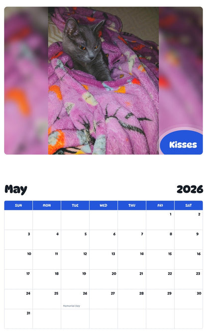 2026 - 2027 Kisses - Pawidols Pet Calendar