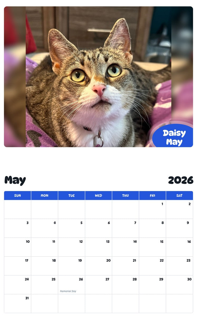 2026 - 2027 Daisy May - Pawidols Pet Calendar
