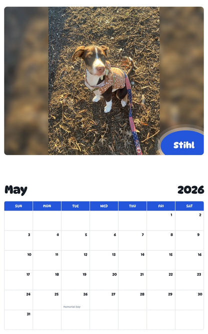 2026 - 2027 Stihl - Pawidols Pet Calendar