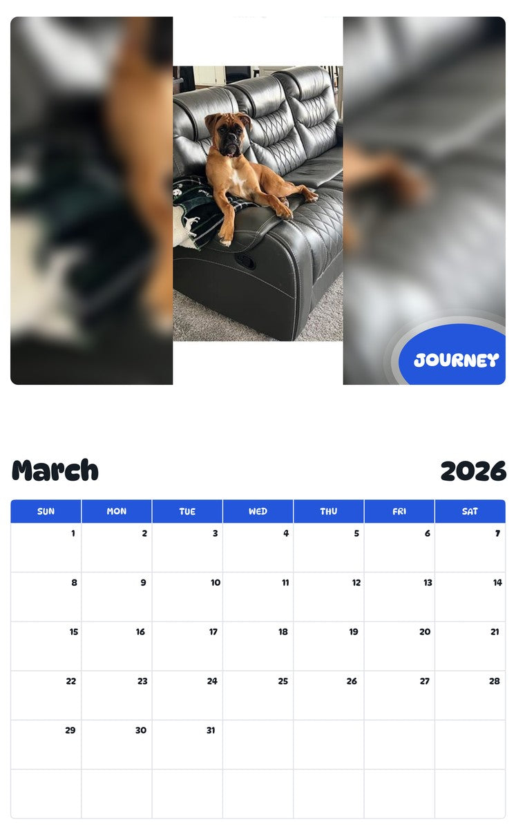 November 2025 - October 2026 JOURNEY - Pawidols Pet Calendar