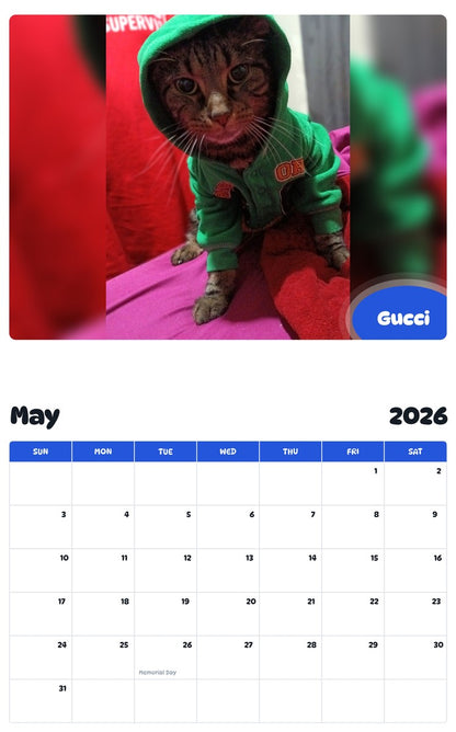 2026 - 2027 Gucci - Pawidols Pet Calendar