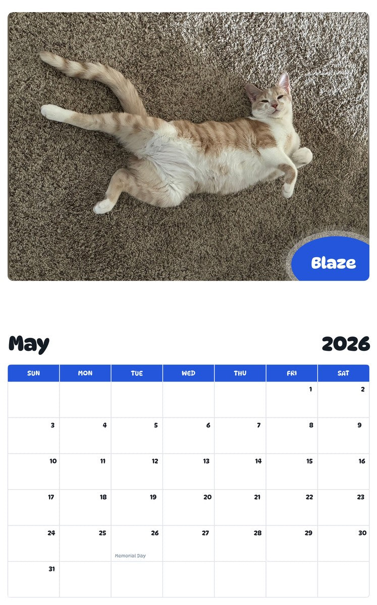2026 - 2027 Blaze - Pawidols Pet Calendar