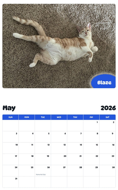 2026 - 2027 Blaze - Pawidols Pet Calendar