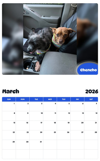 November 2025 - October 2026 Chencho - Pawidols Pet Calendar
