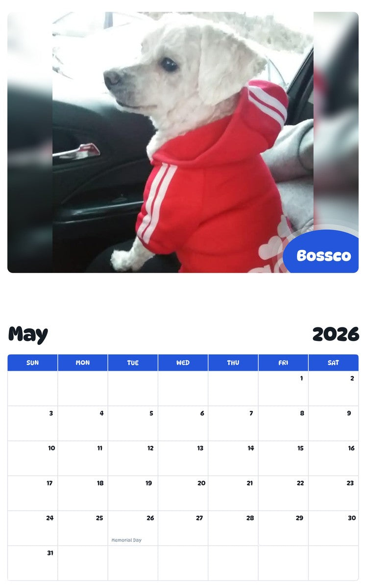 2026 - 2027 Bossco - Pawidols Pet Calendar