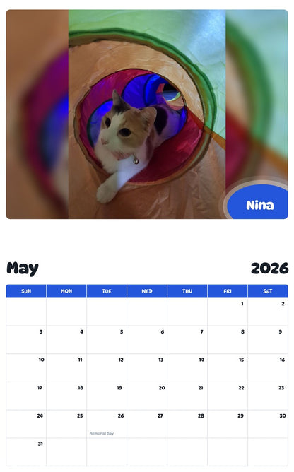 2026 - 2027 Nina - Pawidols Pet Calendar