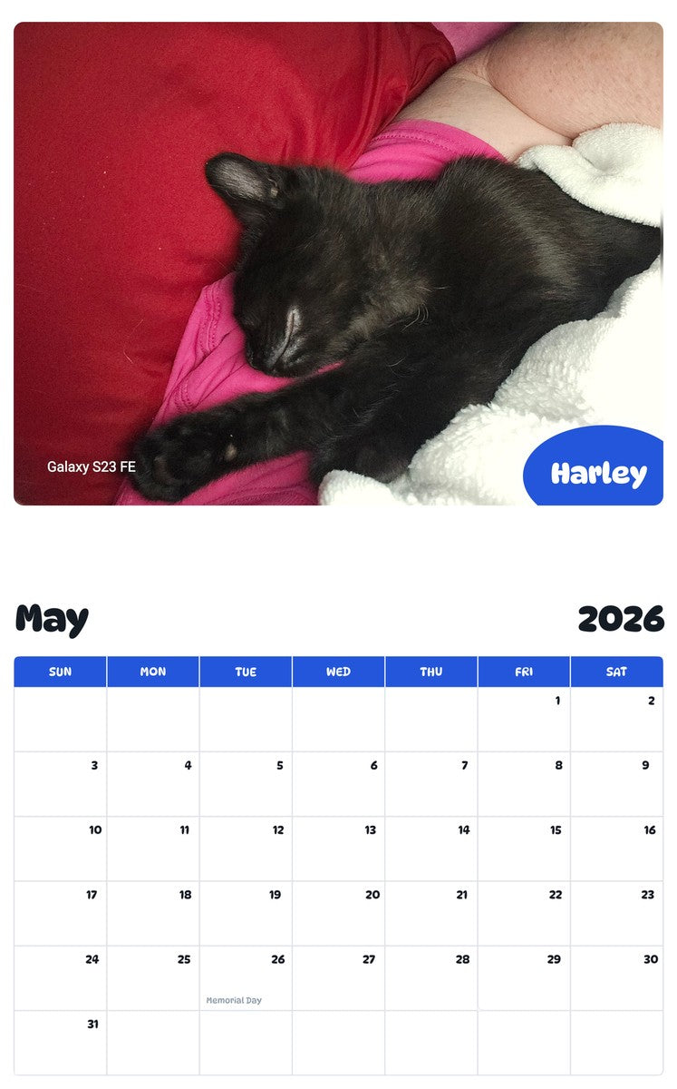 2026 - 2027 Harley - Pawidols Pet Calendar