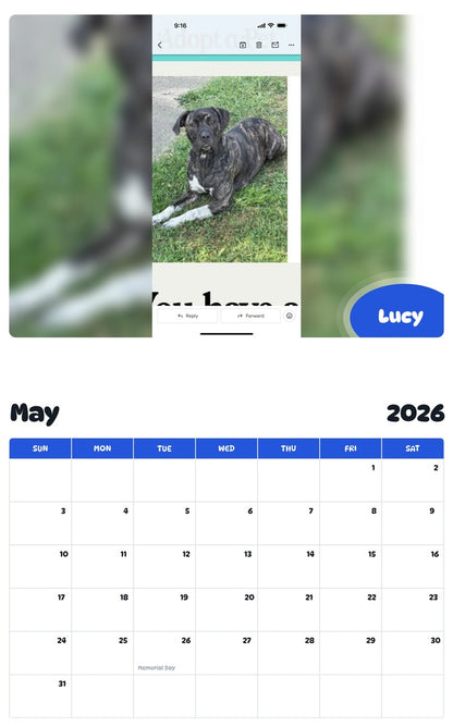 2026 - 2027 Lucy - Pawidols Pet Calendar