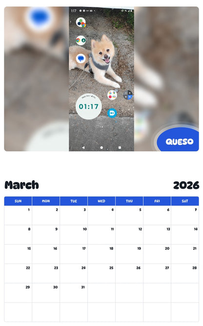 November 2025 - October 2026 QUESO - Pawidols Pet Calendar
