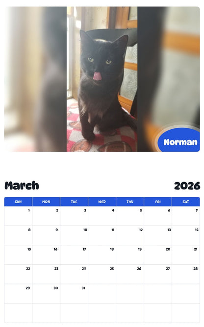 November 2025 - October 2026 Norman - Pawidols Pet Calendar
