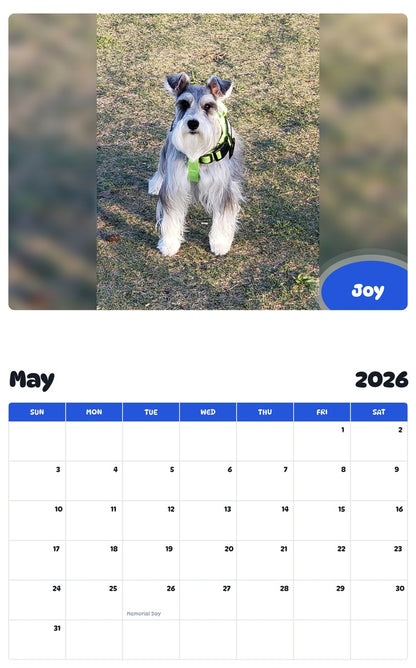 2026 - 2027 Joy - Pawidols Pet Calendar