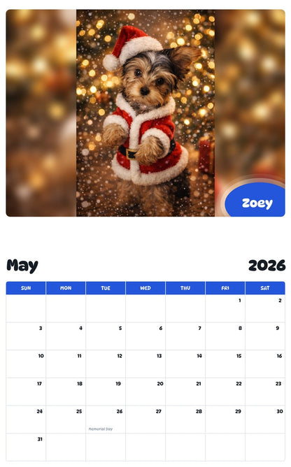 2026 - 2027 Zoey - Pawidols Pet Calendar