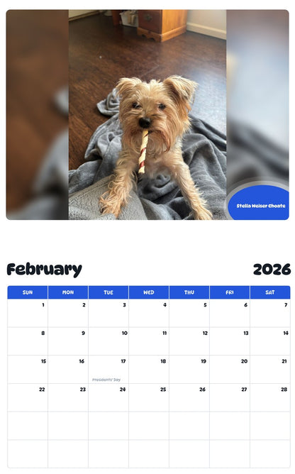 October 2025 - September 2026 Stella Weiser Choate - Pawidols Pet Calendar