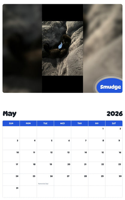 2026 - 2027 Smudge - Pawidols Pet Calendar