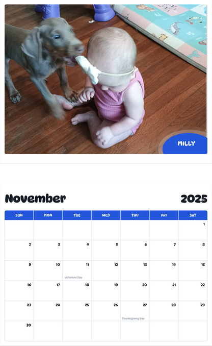 July 2025 - June 2026 Milly - Pawidols Pet Calendar