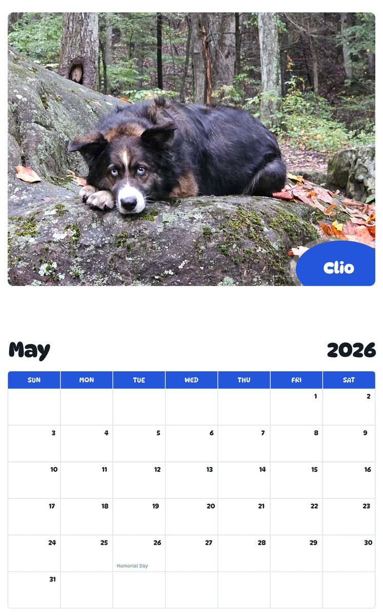2026 - 2027 Clio - Pawidols Pet Calendar