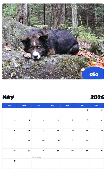2026 - 2027 Clio - Pawidols Pet Calendar