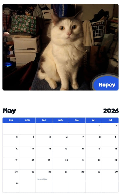 2026 - 2027 Hopey - Pawidols Pet Calendar