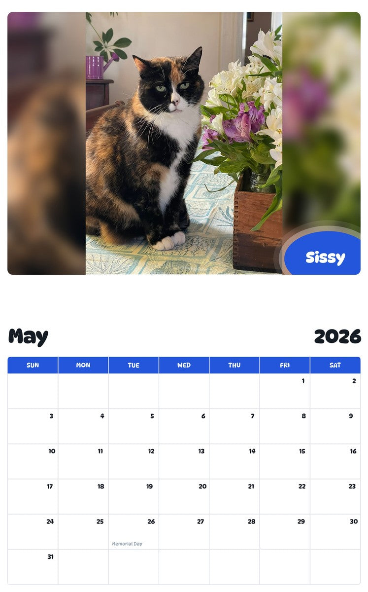 2026 - 2027 Sissy - Pawidols Pet Calendar