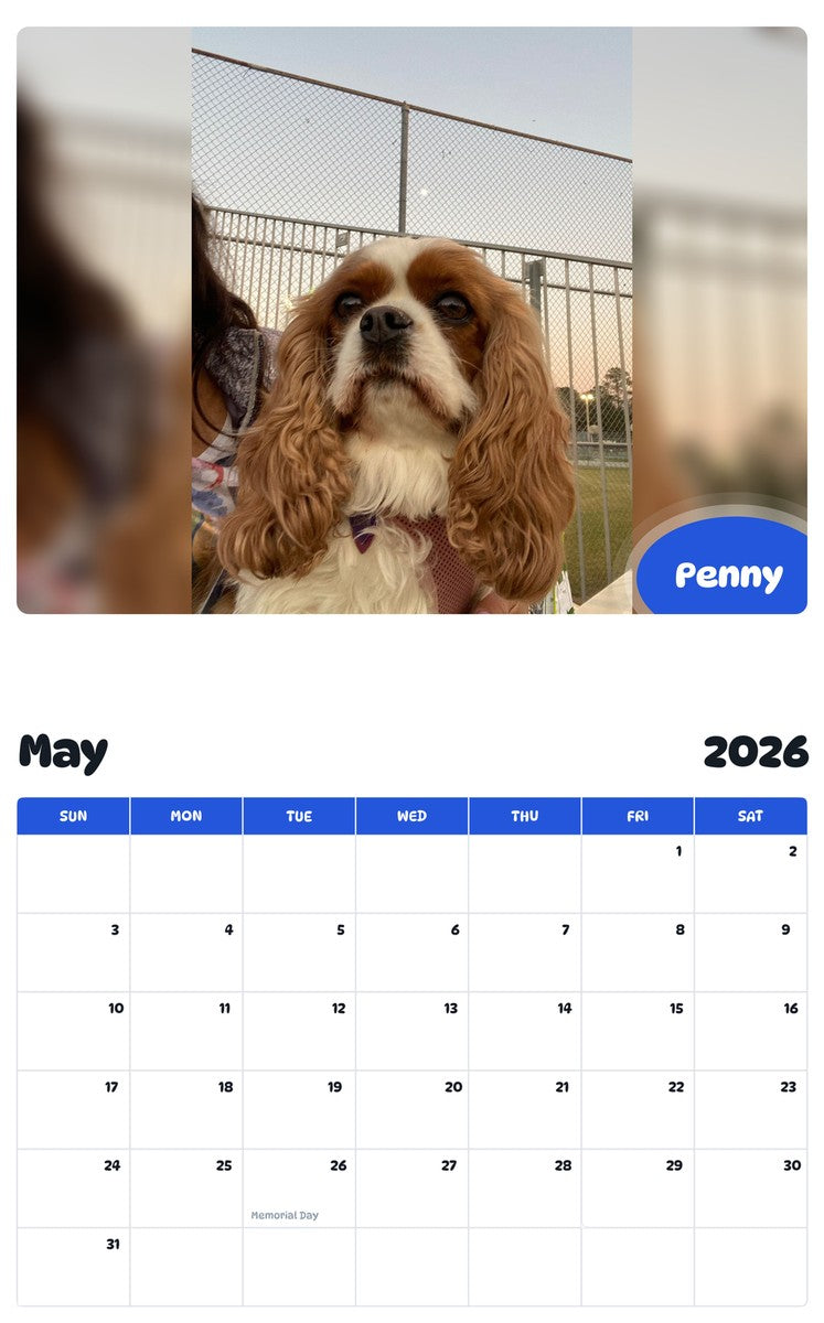 2026 - 2027 Penny - Pawidols Pet Calendar