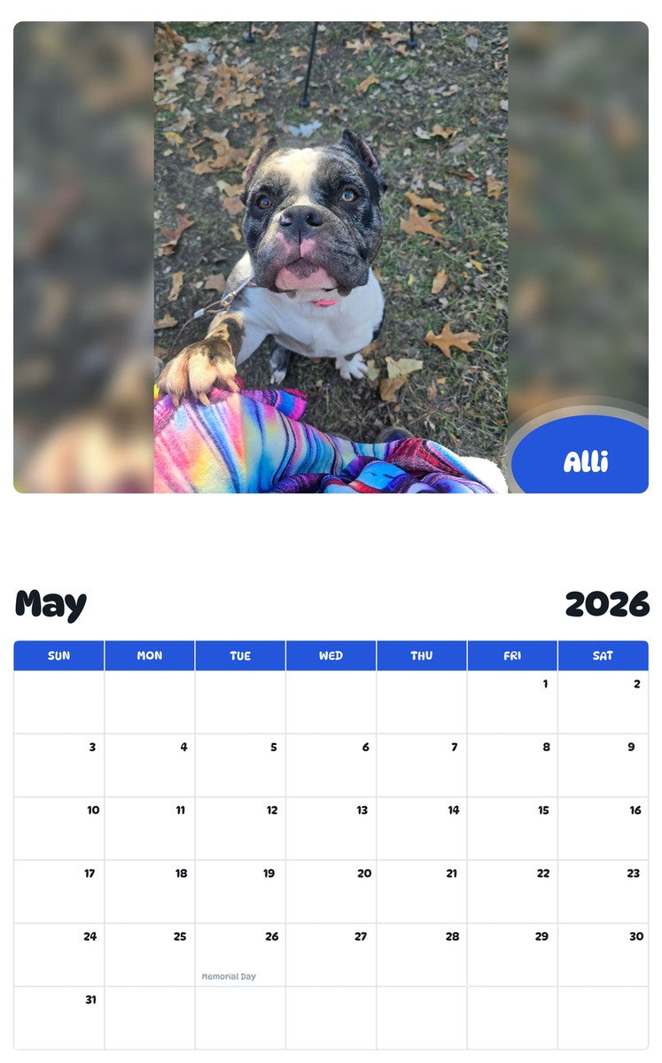 2026 - 2027 Alli - Pawidols Pet Calendar