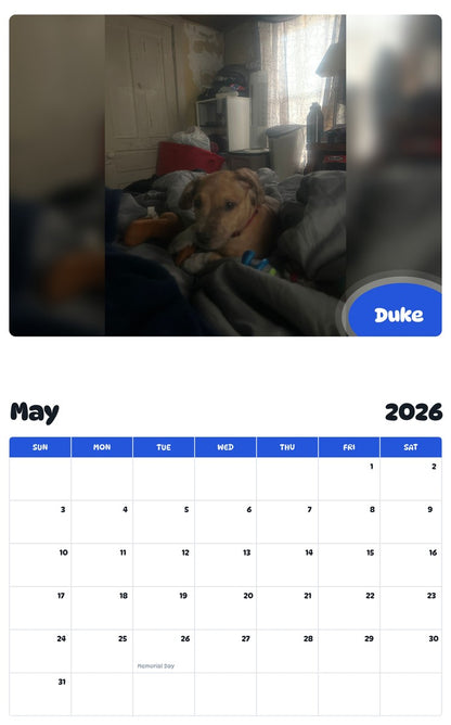 2026 - 2027 Duke - Pawidols Pet Calendar