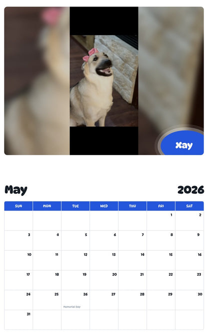 2026 - 2027 Xay - Pawidols Pet Calendar
