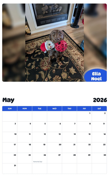 2026 - 2027 Ella Noel - Pawidols Pet Calendar