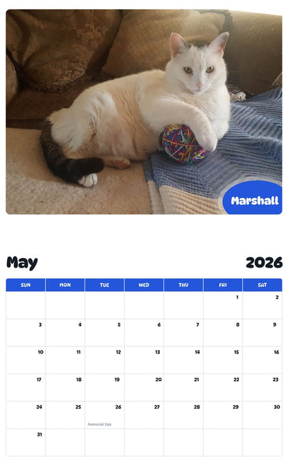 2026 - 2027 Marshall - Pawidols Pet Calendar