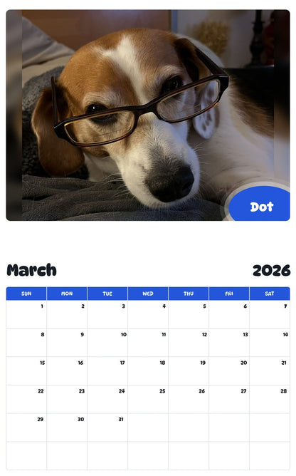 November 2025 - October 2026 Dot - Pawidols Pet Calendar