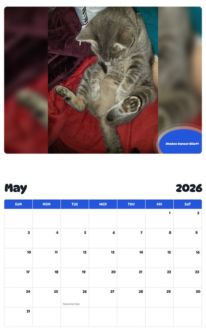 2026 - 2027 Shadow Dancer Elliott - Pawidols Pet Calendar