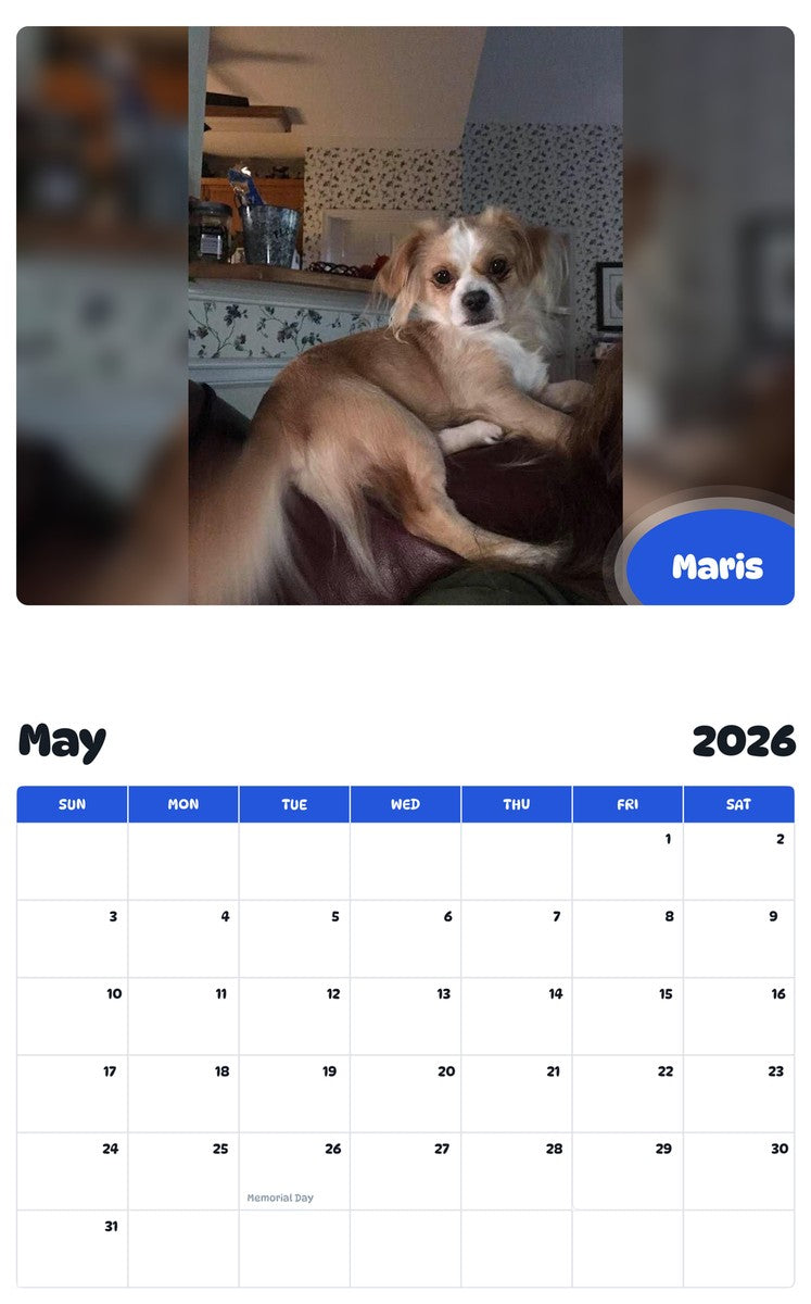 2026 - 2027 Maris - Pawidols Pet Calendar