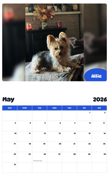 2026 - 2027 Allie - Pawidols Pet Calendar