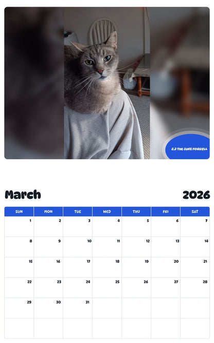 November 2025 - October 2026 J.J THE JAKE FEIRRELL - Pawidols Pet Calendar