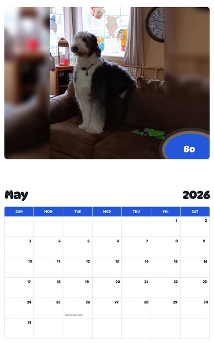 2026 - 2027 Bo - Pawidols Pet Calendar