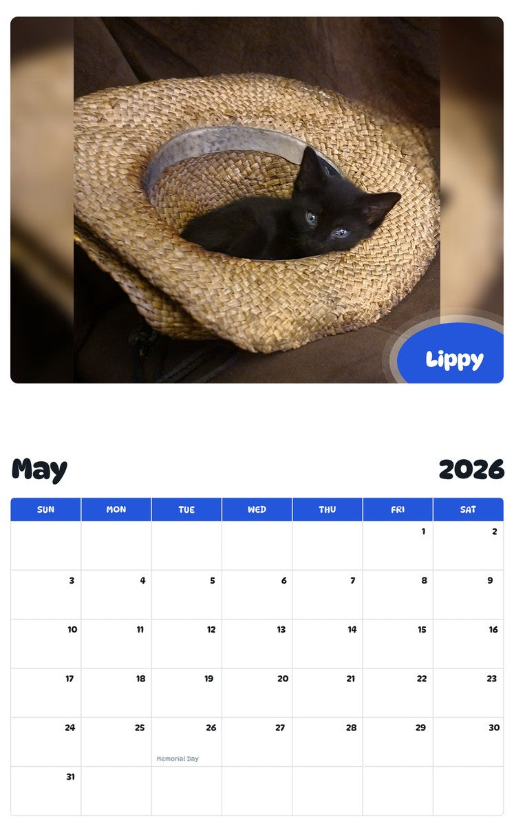 2026 - 2027 Lippy - Pawidols Pet Calendar