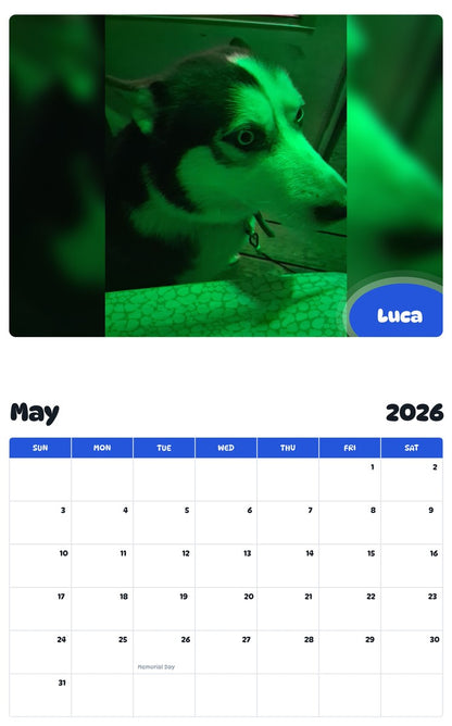 2026 - 2027 Luca - Pawidols Pet Calendar