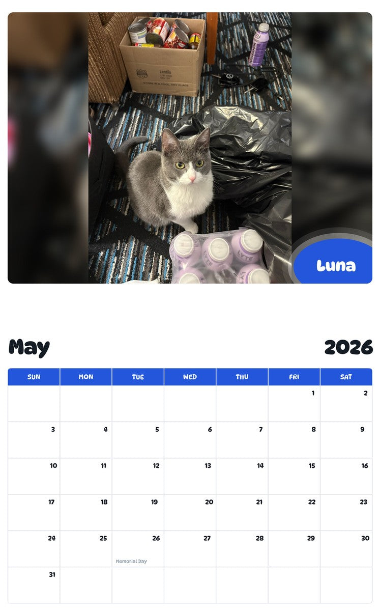2026 - 2027 Luna - Pawidols Pet Calendar