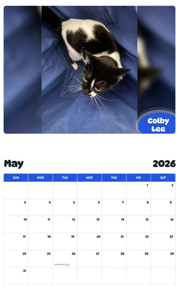 2026 - 2027 Colby Lee - Pawidols Pet Calendar