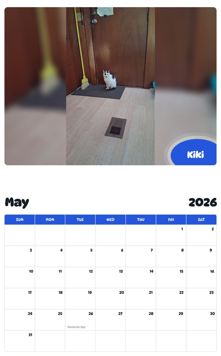 2026 - 2027 Kiki - Pawidols Pet Calendar