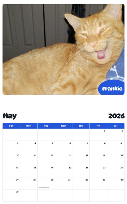 2026 - 2027 Frankie - Pawidols Pet Calendar