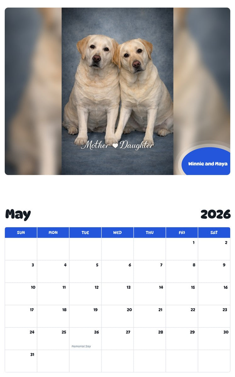 2026 - 2027 Winnie and Maya - Pawidols Pet Calendar