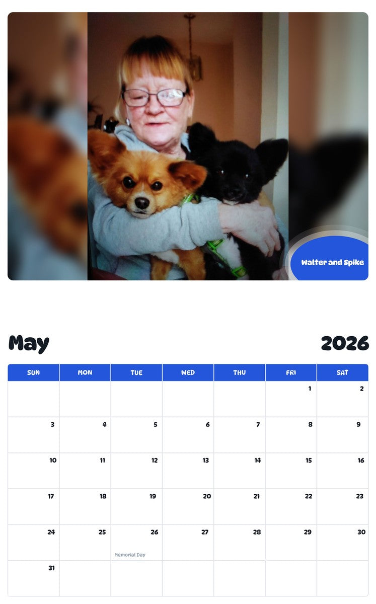 2026 - 2027 Walter and Spike - Pawidols Pet Calendar