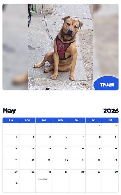 2026 - 2027 Truck - Pawidols Pet Calendar
