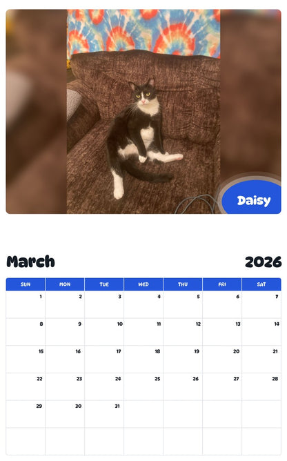 November 2025 - October 2026 Daisy - Pawidols Pet Calendar