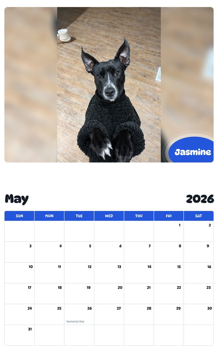 2026 - 2027 Jasmine - Pawidols Pet Calendar