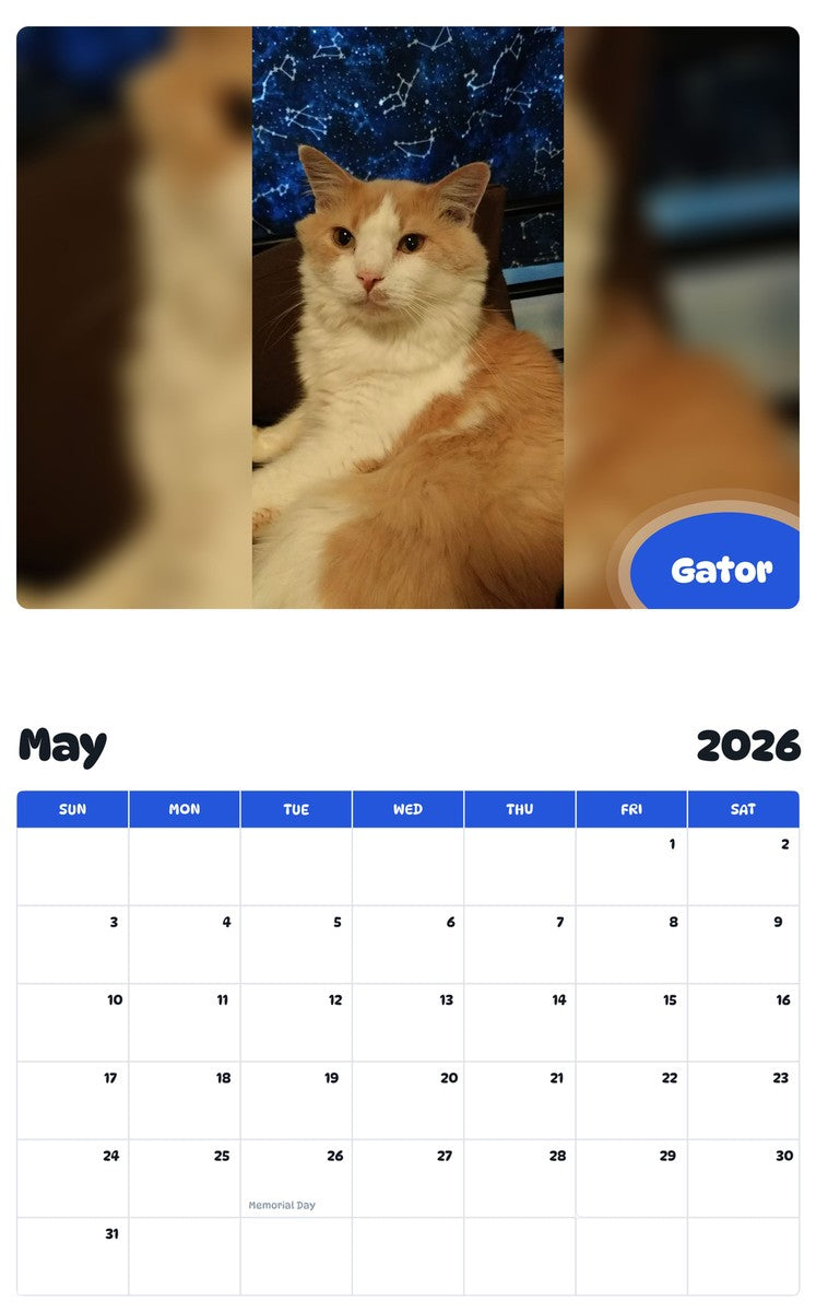 2026 - 2027 Gator - Pawidols Pet Calendar