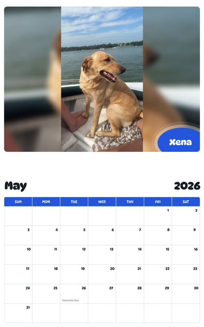 2026 - 2027 Xena - Pawidols Pet Calendar